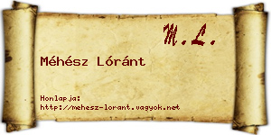Méhész Lóránt névjegykártya